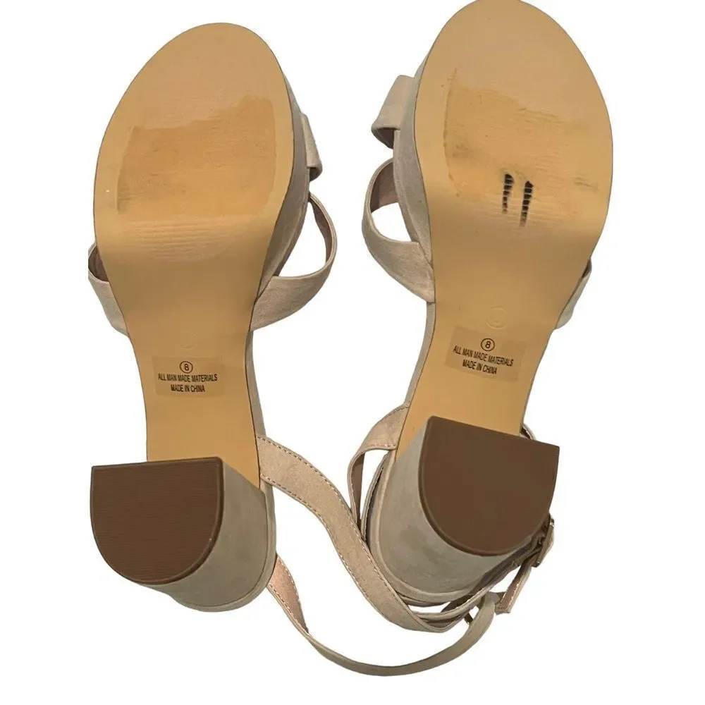 NWOB Rohb  by Joyce Azria Tan Suede Platform Heels Women's Sz 8